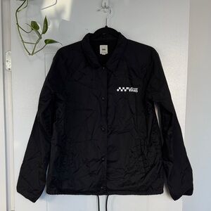 Vans Black Checker Logo Coach Jacket